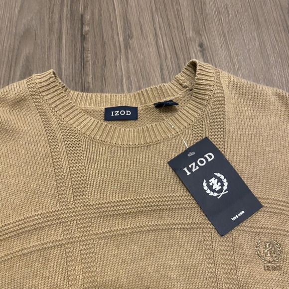 IZOD Knit Sweater Mens XL Beige Long Sleeve New - Picture 3 of 6